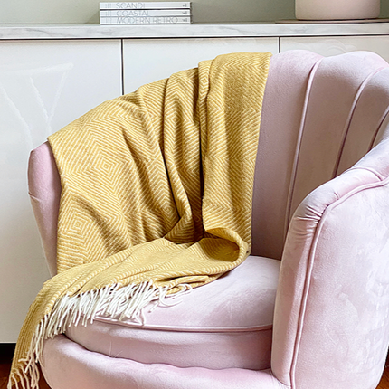 Hampton Throw - Merino Wool Blend - Mustard