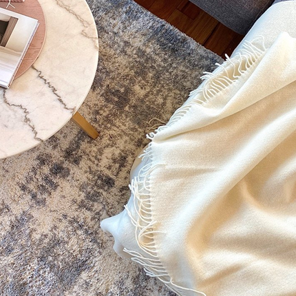 Kensington Throw - 10% Cashmere/ 90% Super Fine Merino Wool - Ivory