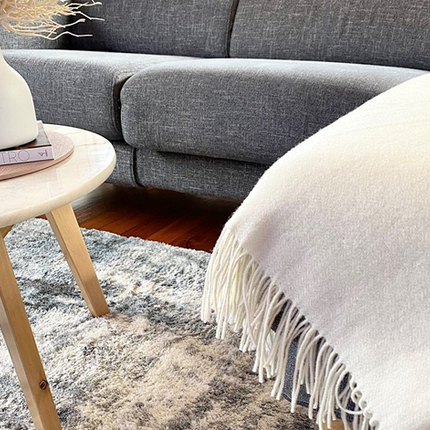Kensington Throw - 10% Cashmere/ 90% Super Fine Merino Wool - Ivory