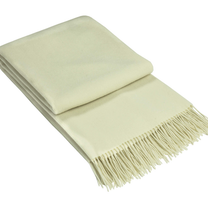 Kensington Throw - 10% Cashmere/ 90% Super Fine Merino Wool - Ivory