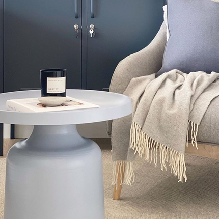 Kensington Throw - 10% Cashmere/ 90% Super Fine Merino Wool - Light Grey