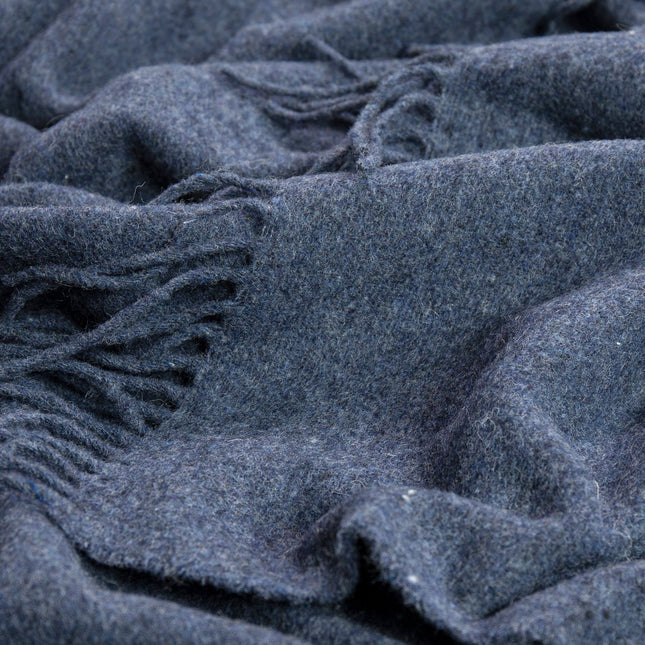 Oxford Throw - Merino Wool Blend - Navy