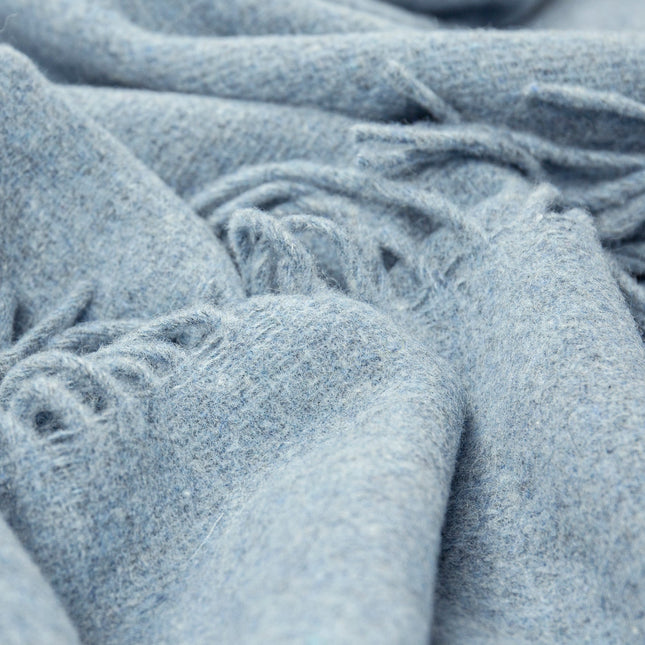 Oxford Throw - Merino Wool Blend - Sky Blue