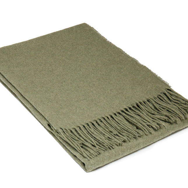 Paddington Throw - Fine Wool Blend - Olive