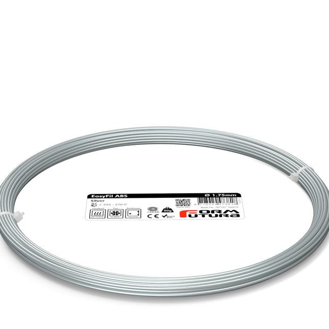 ABS Filament EasyFil ABS 1.75mm Silver 50 gram 3D Printer Filament