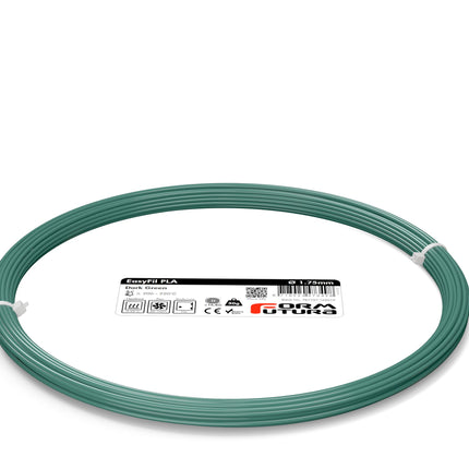 PLA Filament EasyFil PLA 1.75mm Glow in the Dark Green 50 gram 3D Printer Filament