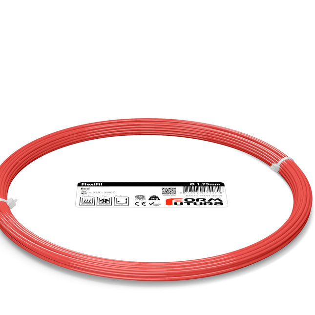 TPC Filament FlexiFil 1.75mm Red 50 gram 3D Printer Filament