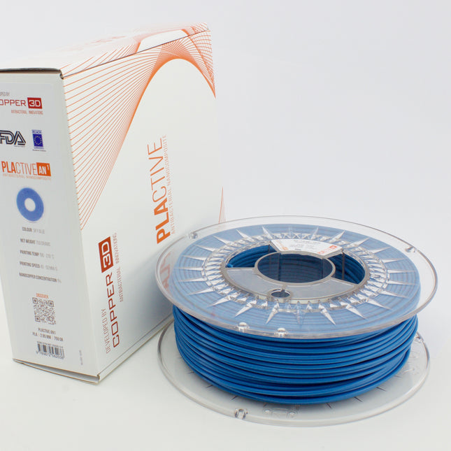PLA Filament Copper 3D PLActive - Innovative Antibacterial 1.75mm 750gram Sky Blue Color 3D Printer Filament