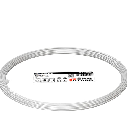 PLA Filament Silk Gloss PLA 1.75mm 50 gram Brilliant Silver 3D Printer Filament