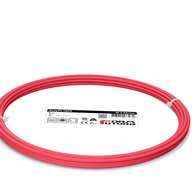 HIPS Filament EasyFil HIPS 2.85mm Red 50 gram 3D Printer Filament