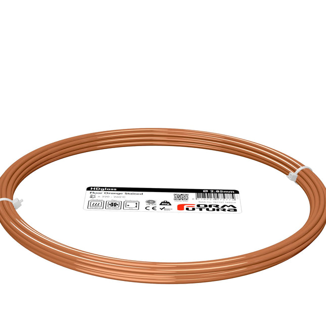 PETG Filament HDglass 2.85mm Fluor Orange Stained 50 gram 3D Printer Filament