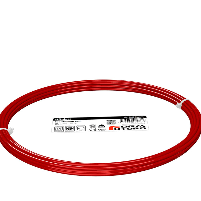 PETG Filament HDglass 2.85mm See Through Red 50 gram 3D Printer Filament