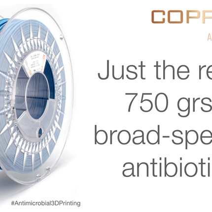 PLA Filament Copper 3D PLActive - Innovative Antibacterial 2.85mm 750gram Sky Blue Color 3D Printer Filament