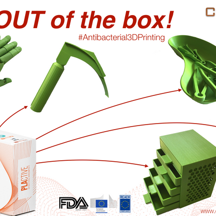 PLA Filament Copper 3D PLActive - Innovative Antibacterial 2.85mm 50gram Apple Green Color 3D Printer Filament