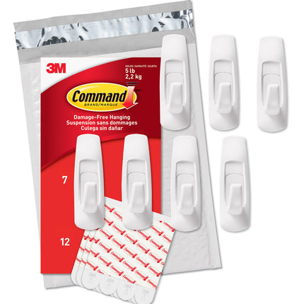 Command Large Utility Value Pack, 7 Hooks and 12 Strips, GP003-7NA