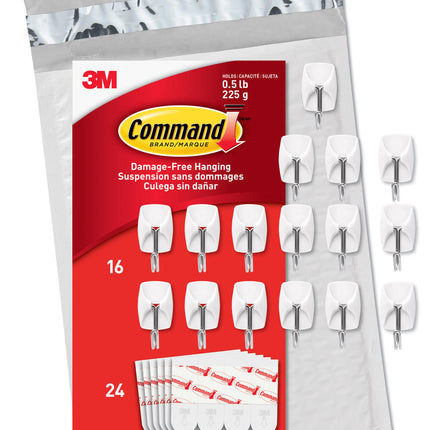 Command Small Wire Value Pack, 16 Hooks and 24 Strips, GP067-16NA