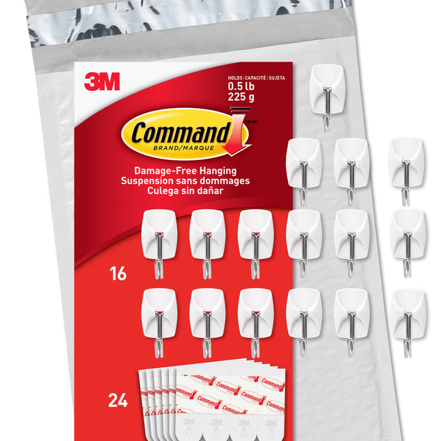 Command Small Wire Value Pack, 16 Hooks and 24 Strips, GP067-16NA