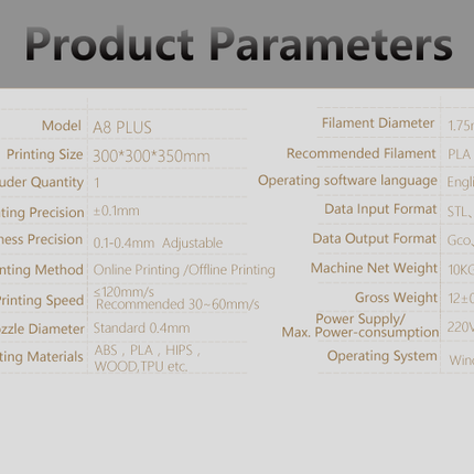 ANET 3D Printer The Ultimate Anet A8 Plus Semi DIY FDM Desktop 3D Printer