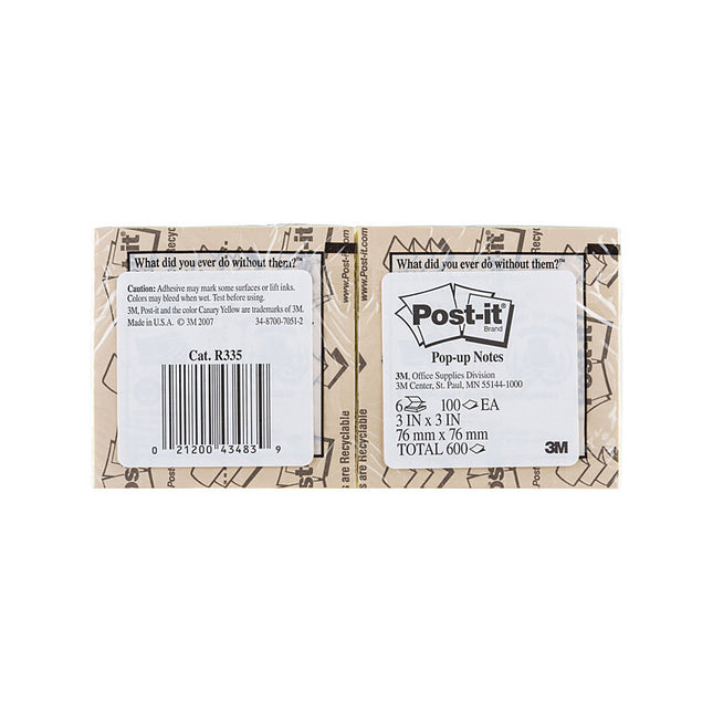 POST-IT P/Up R335-YL Yellow 73X73 Pack of 6