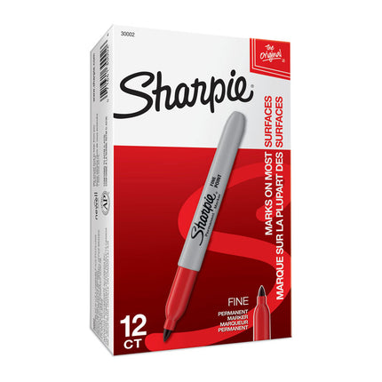 SHARPIE Fine Point Permanent Marker Red Box of 12