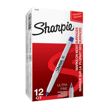 SHARPIE Ultra Fine Point Permanent Marker Blu Box of 12