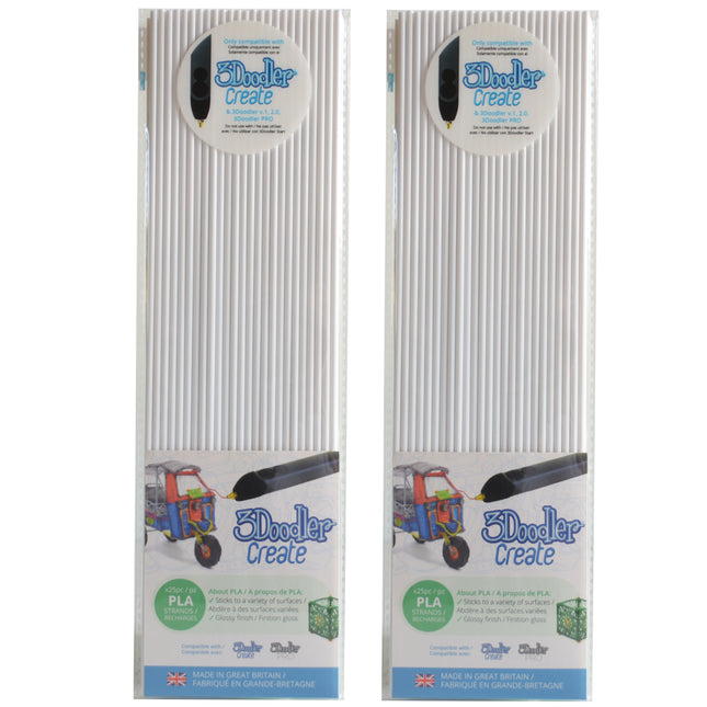 3DOODLER 3Doodler Create PLA Plastic Snow White-2pack