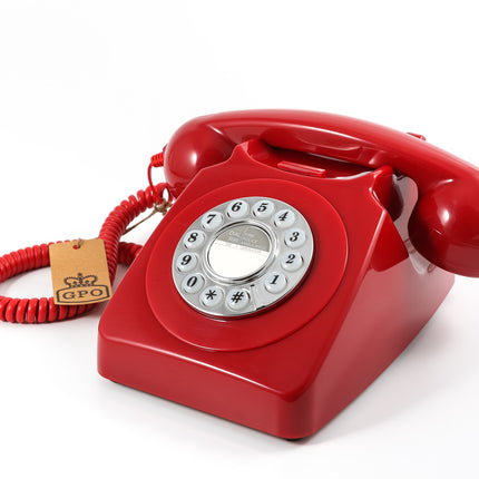 GPO RETRO GPO 746 PUSH BUTTON TELEPHONE - RED