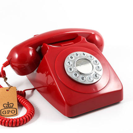 GPO RETRO GPO 746 PUSH BUTTON TELEPHONE - RED