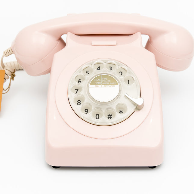 GPO RETRO GPO 746 ROTARY TELEPHONE - CARNATION PINK
