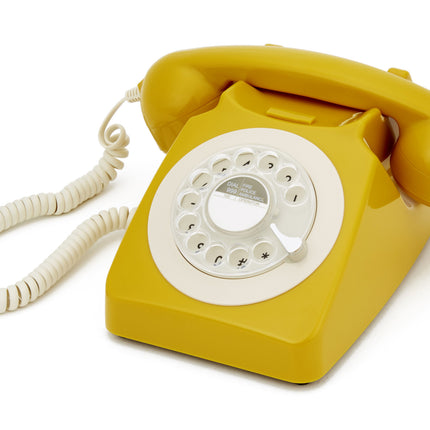 GPO RETRO GPO 746 ROTARY TELEPHONE - MUSTARD