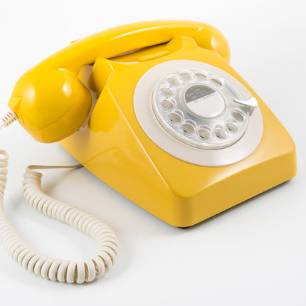 GPO RETRO GPO 746 ROTARY TELEPHONE - MUSTARD