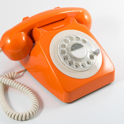 GPO RETRO GPO 746 ROTARY TELEPHONE - ORANGE
