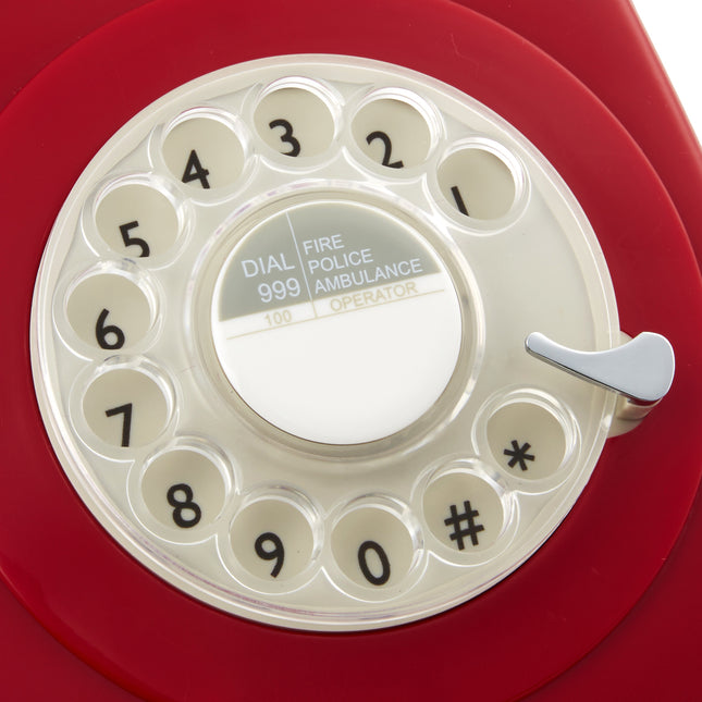 GPO RETRO GPO 746 ROTARY TELEPHONE - RED