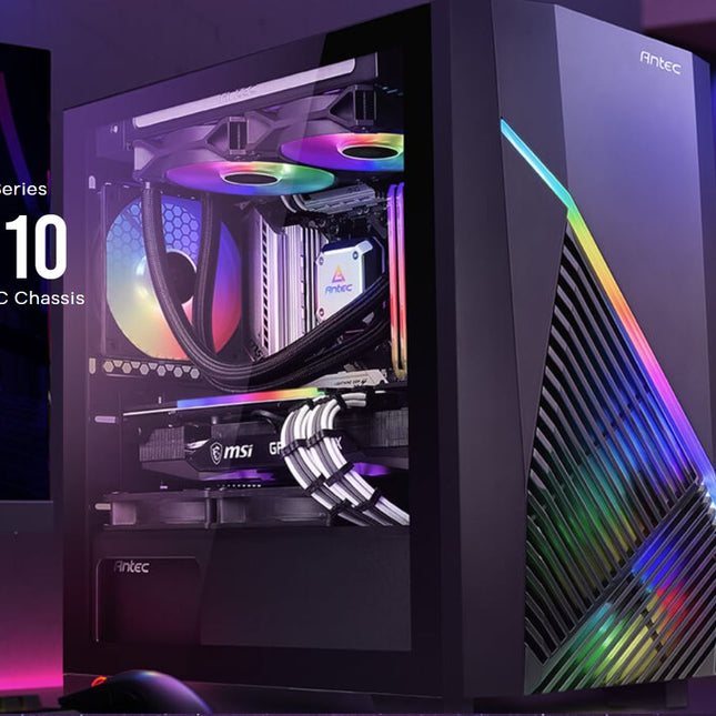 ANTEC DRACO10 m-ATX, ITX. Support Large VGA up to 360mm. Mesh Front, Top Vent, Easy clean dust filters, 1x Fan in Rear, Gaming Case