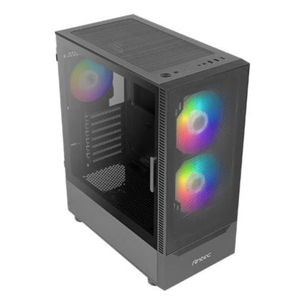 ANTEC NX410 ATX, mATX, ITX, LED Control, Tempered Glass Side Panel 2x 140mm ARGB Front & 1 x 120mm ARGB pre-installed Rear, Black Gaming case