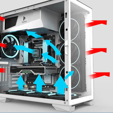 ANTEC P120 Crystal WHITE Tempered Glass ATX, E-ATX, Heat Dissipation, VGA Holder, Horizontal and Vertical Scalability, Slide Panel, Gaming Case