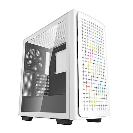 DEEPCOOL CK560 White Mid-Tower Computer Case, Tempered Glass Panel. High-Airflow Performance, 4 x Pre-Installed Fans, Wide and Spacious for Large GPU