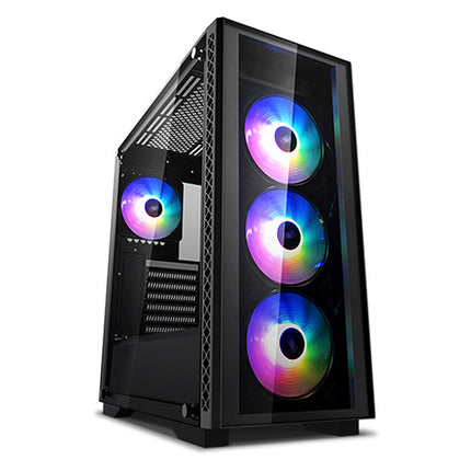 Deepcool MATREXX 50 ADD-RGB 4F LD Mid-Tower Case, Supports E-ATX MC, Tempered Glass, PSU Shroud, 4 Preinstalled ARGB Fans