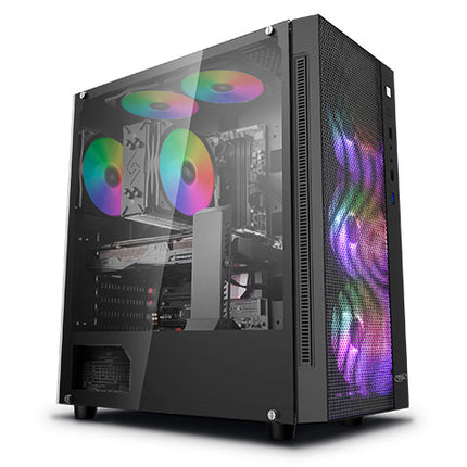 DEEPCOOL MATREXX 55 MESH ADD-RGB 4F Mesh Panel Tempered Glass Case, 4 Preinstalled ARGB Fans