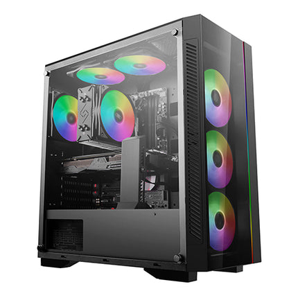 Deepcool MATREXX 55 V3 ADD-RGB 3F Tempered Glass Case, Supports E-ATX MB, 3 Preinstalled ARGB Fans