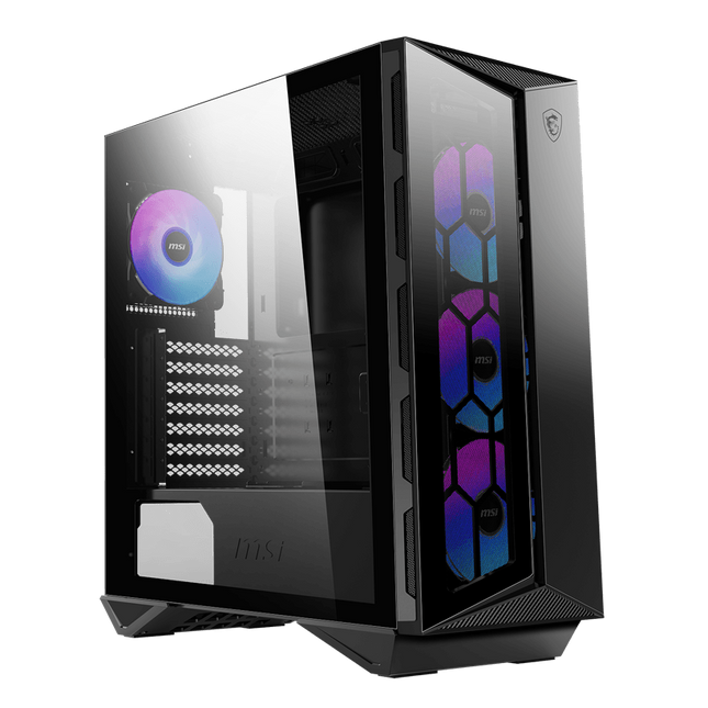 MSI MPG GUNGNIR 110R Mid-Tower Case, Supports ATX / M-ATX / Mini ITX, 2x USB 3.2, 1x USB-C, 1x HD Audio, 1x Mic, ATX Power Supply