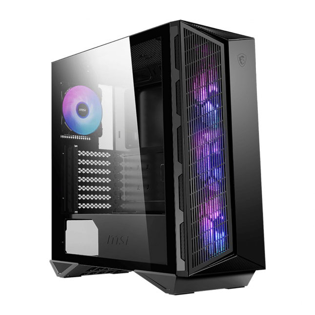 MSI only) MSI MPG GUNGNIR 111R Mid-Tower Case, Supports ATX / M-ATX / Mini ITX, 2x USB 3.2, 1x USB-C, 1x HD Audio, 1x Mic, ATX Power Supply