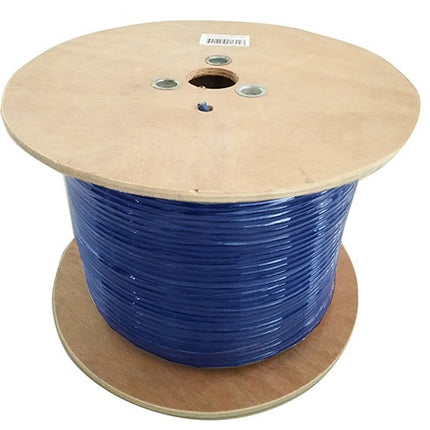 8WARE Cat6A Underground/External Shield Cable Roll 350m Blue Bare Copper Twisted Core PVC Jacket