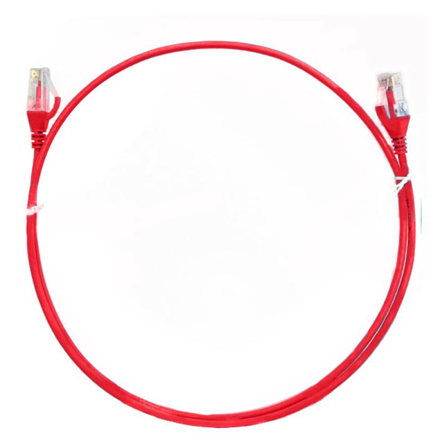 8WARE CAT6 Ultra Thin Slim Cable 3m / 300cm - Red Color Premium RJ45 Ethernet Network LAN UTP Patch Cord 26AWG for Data Only, not PoE