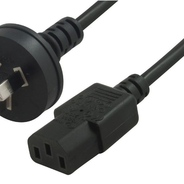 ASTROTEK AU Power Cable 2m - Male Wall 240v PC to Power Socket 3pin to IEC 320-C13 for Notebook/AC Adapter Black AU Certified UPAT-IEC-1.8M