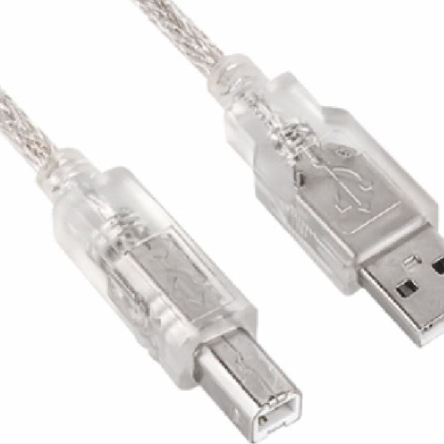 ASTROTEK USB 2.0 Printer Cable 5m - Type A Male to Type B Male Transparent Colour CBUSBAB5M