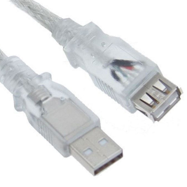 ASTROTEK USB 2.0 Extension Cable 3m - Type A Male to Type A Female Transparent Colour RoHS CBAT-USB2-AA-5M