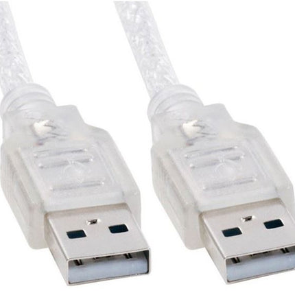ASTROTEK USB 2.0 Cable 1m - AM-AM Type A Male to Type A Male Transparent Colour RoHS CB8W-UC-2001AA