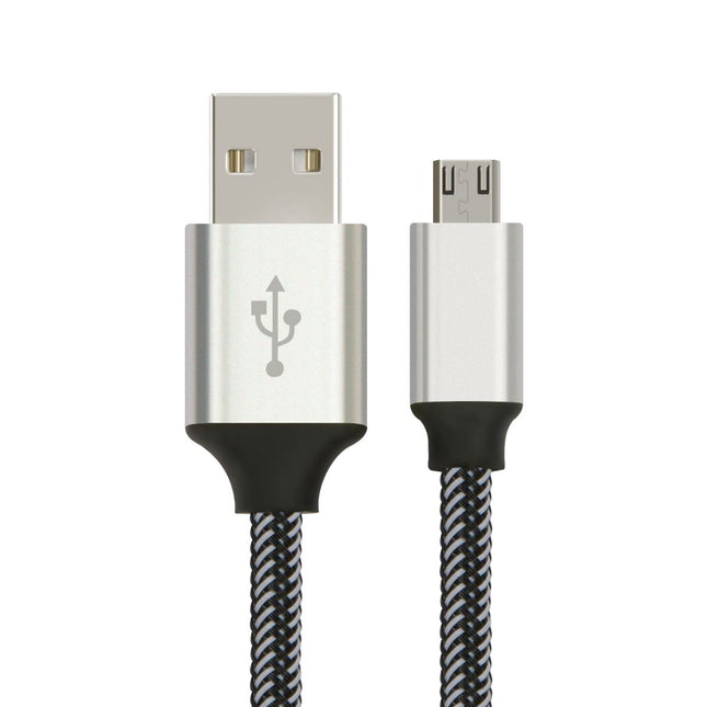 ASTROTEK 2m Micro USB Data Sync Charger Cable Cord Silver White Color for Samsung HTC Motorola Nokia Kndle Android Phone Tablet & Devices