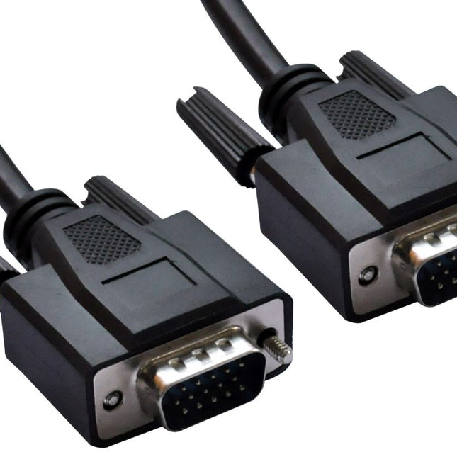 ASTROTEK VGA Cable 10m - 15 pins Male to 15 pins Male for Monitor PC Molded Type Black CB8W-RC-3050F-10